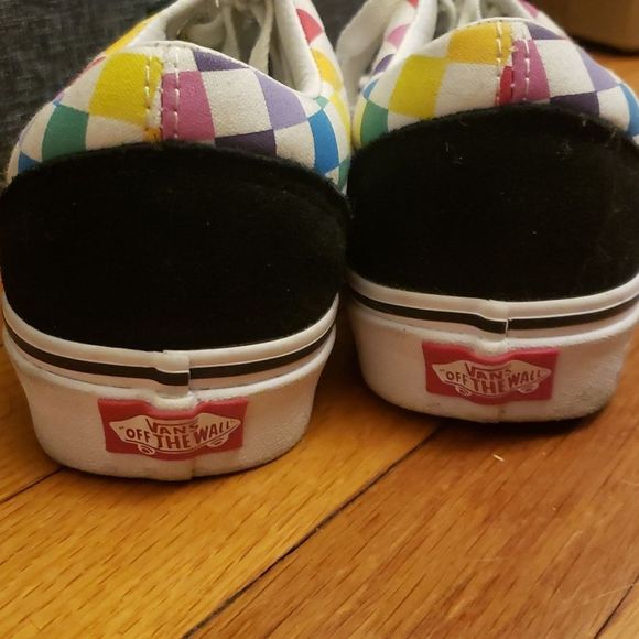 🌈 Vans Old Skool Rainbow Checkerboard Skater Shoe Unisex 7 Men / 8.5 Women - Picture 5 of 13